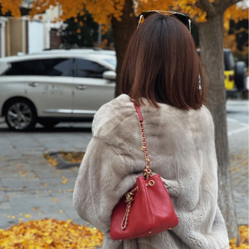 Chanel 埃及系列紅色水桶包-4