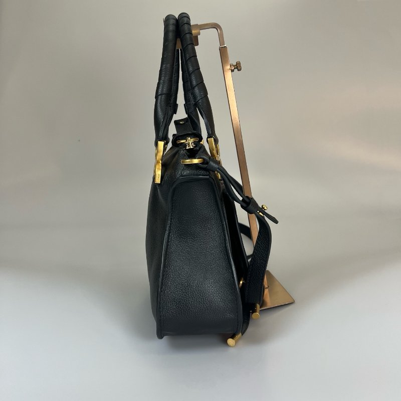 CHLOE   黑皮革MARCIE小號雙手提包-2