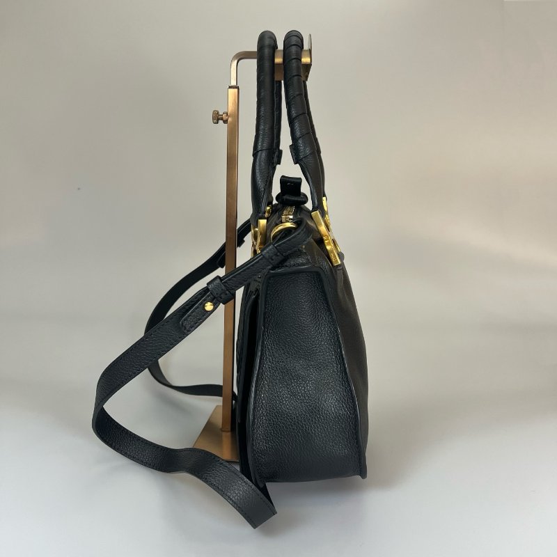 CHLOE   黑皮革MARCIE小號雙手提包-3