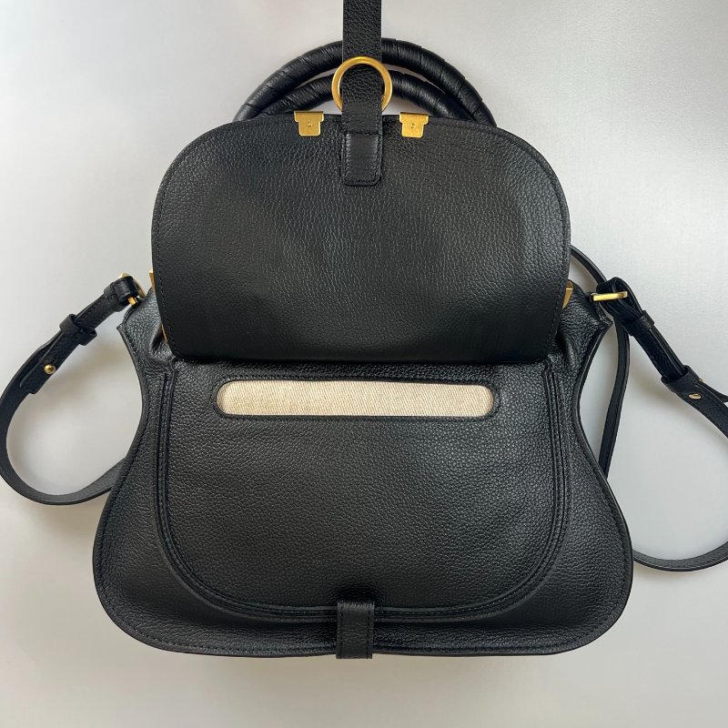 CHLOE   黑皮革MARCIE小號雙手提包-4