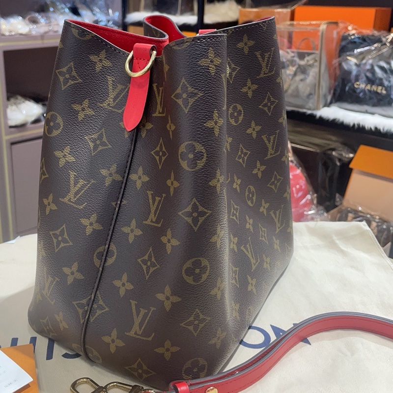 Louis Vuitton 紅色老花水桶包斜挎包手提包 尺寸26*17.5*26cm 芯片款-3