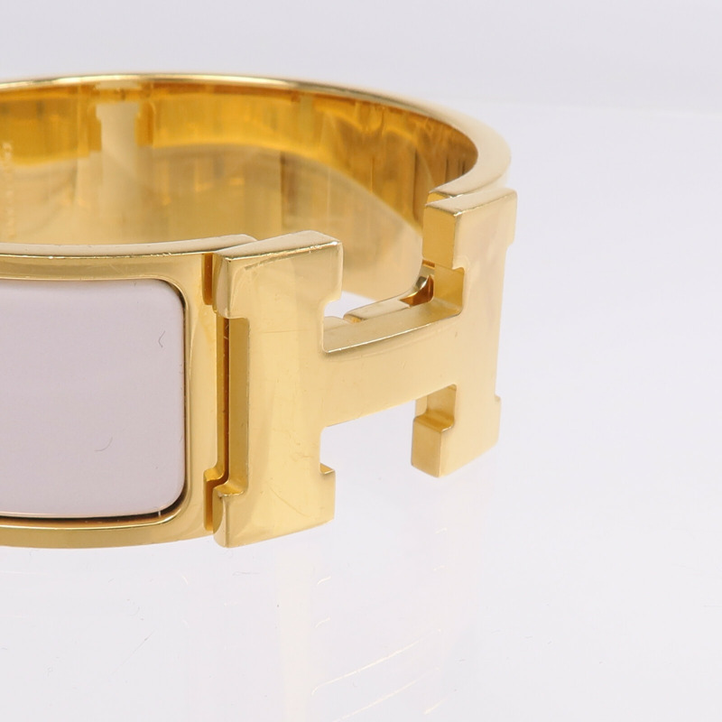 HERMES 金屬/琺瑯Clic Clac H手鐲Rose Darling-4