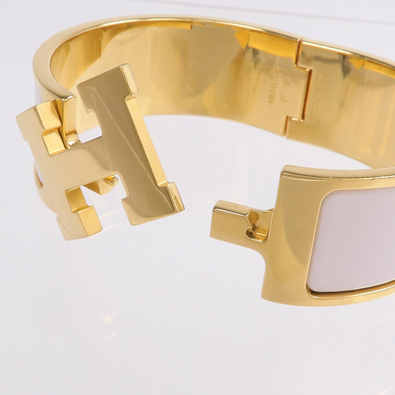 HERMES 金屬/琺瑯Clic Clac H手鐲Rose Darling-5