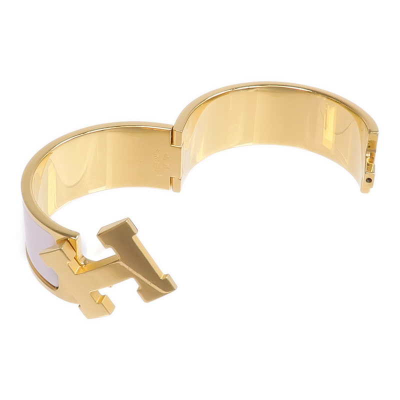 HERMES 金屬/琺瑯Clic Clac H手鐲Rose Darling-7