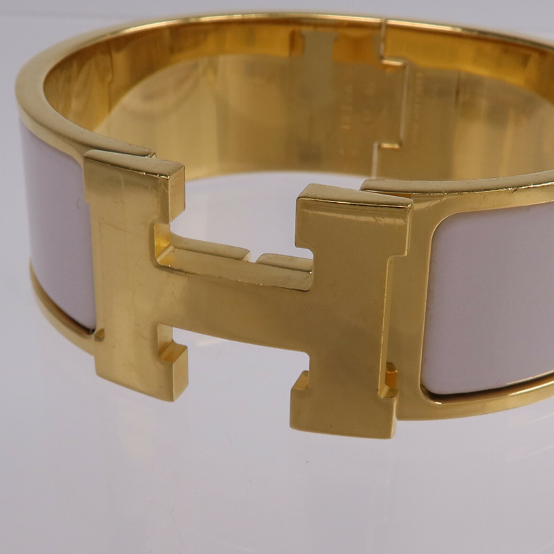 HERMES 金屬/琺瑯Clic Clac H手鐲Rose Darling-8