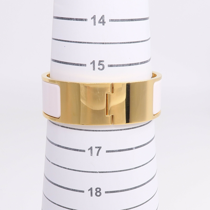 HERMES 金屬/琺瑯Clic Clac H手鐲Rose Darling-11