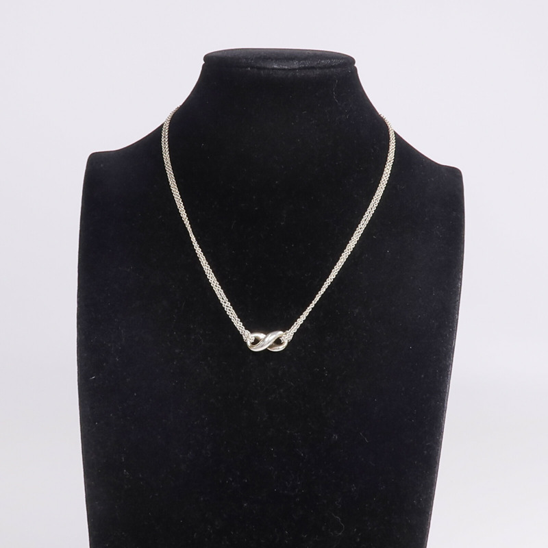 TIFFANY＆CO 925純銀Infinity Necklace項鍊-9