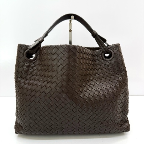BOTTEGA VENETA 寶格麗 棕色編織皮革INTRECCIATO手提包