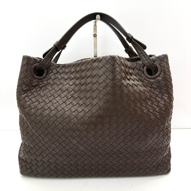BOTTEGA VENETA 寶格麗 棕色編織皮革INTRECCIATO手提包-1