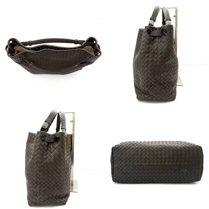 BOTTEGA VENETA 寶格麗 棕色編織皮革INTRECCIATO手提包-3