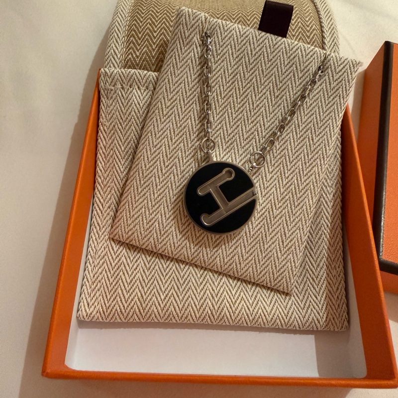 💖Hermes 男士 圓形 H 項鍊💖 全新全配-0