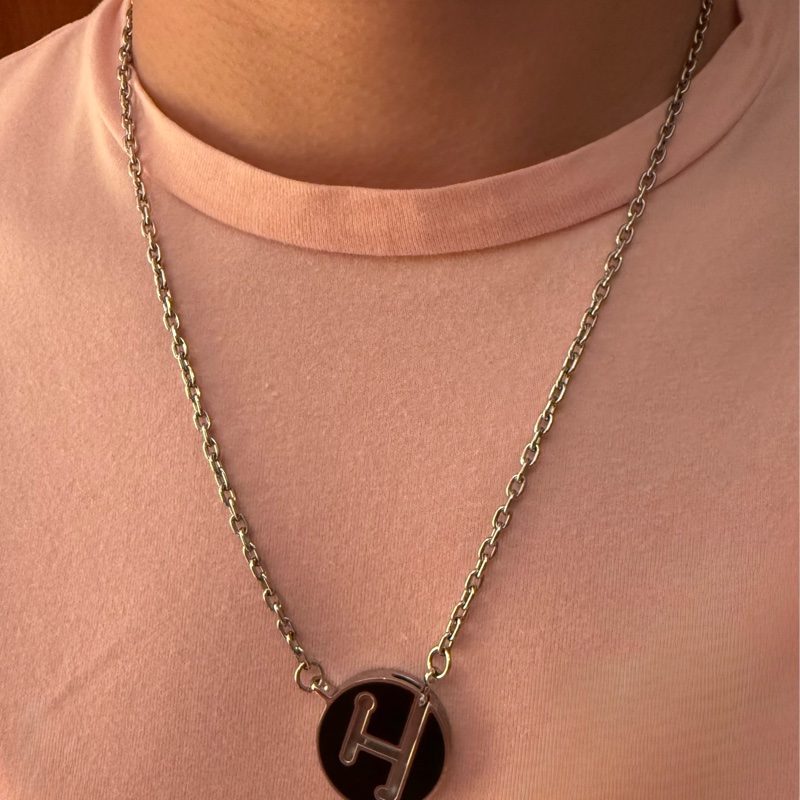 💖Hermes 男士 圓形 H 項鍊💖 全新全配-5