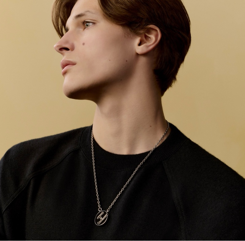 💖Hermes 男士 圓形 H 項鍊💖 全新全配-6