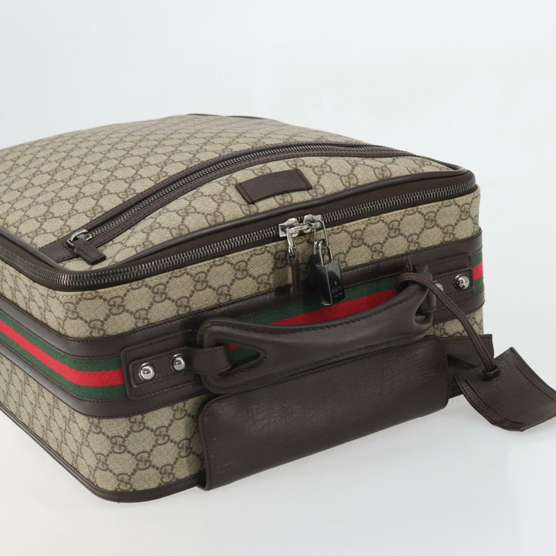 【日本直送】GUCCI GG Supreme Web Sherry Line 手提包 PVC 米色 銀色 131170 正品 167187A-5