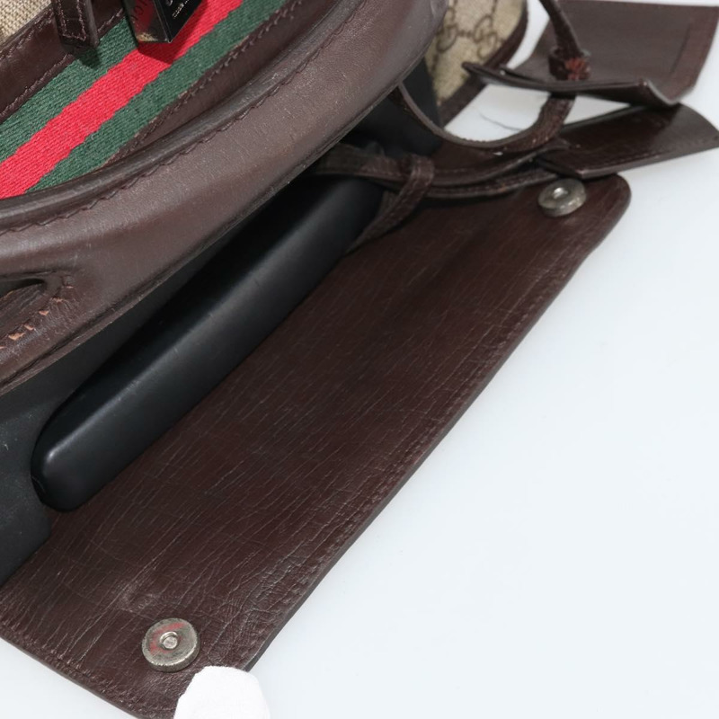 【日本直送】GUCCI GG Supreme Web Sherry Line 手提包 PVC 米色 銀色 131170 正品 167187A-6