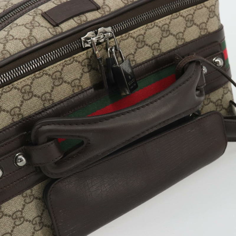 【日本直送】GUCCI GG Supreme Web Sherry Line 手提包 PVC 米色 銀色 131170 正品 167187A-8