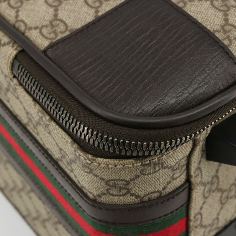 【日本直送】GUCCI GG Supreme Web Sherry Line 手提包 PVC 米色 銀色 131170 正品 167187A-16