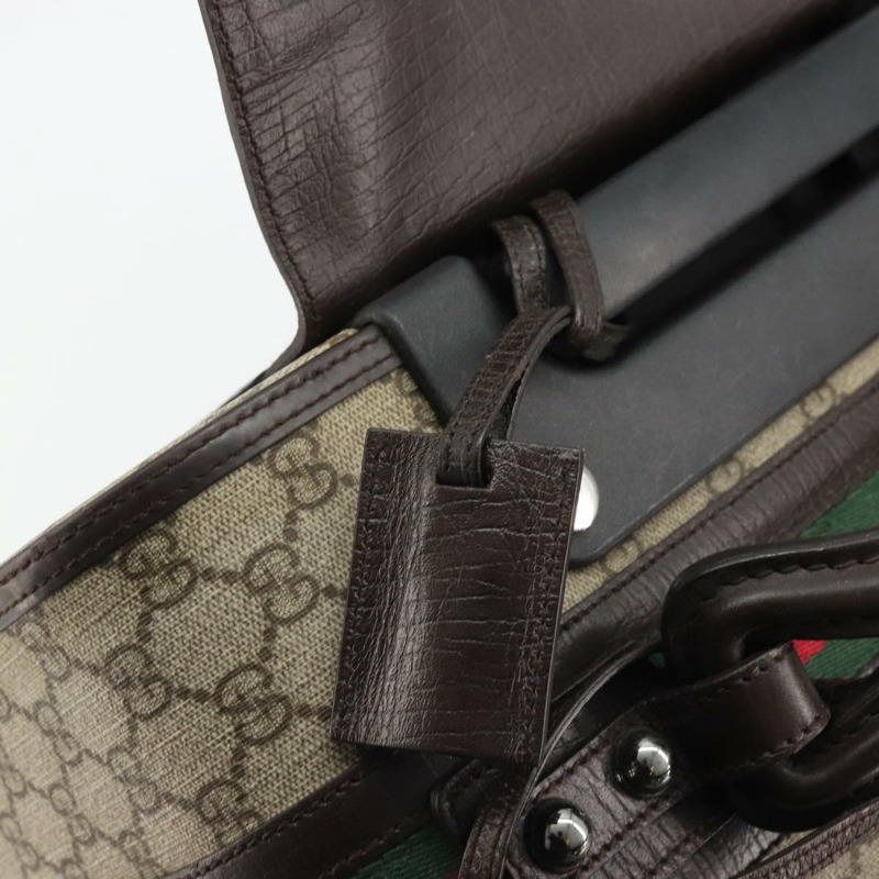 【日本直送】GUCCI GG Supreme Web Sherry Line 手提包 PVC 米色 銀色 131170 正品 167187A-23
