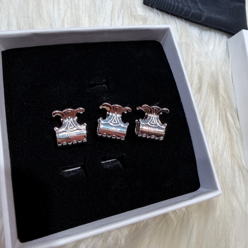 Celine triomphe 凱旋門銀色迷你小髮夾小抓夾-6