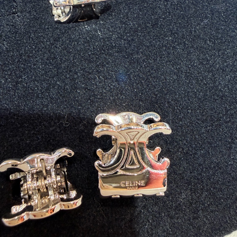 Celine triomphe 凱旋門銀色迷你小髮夾小抓夾-16