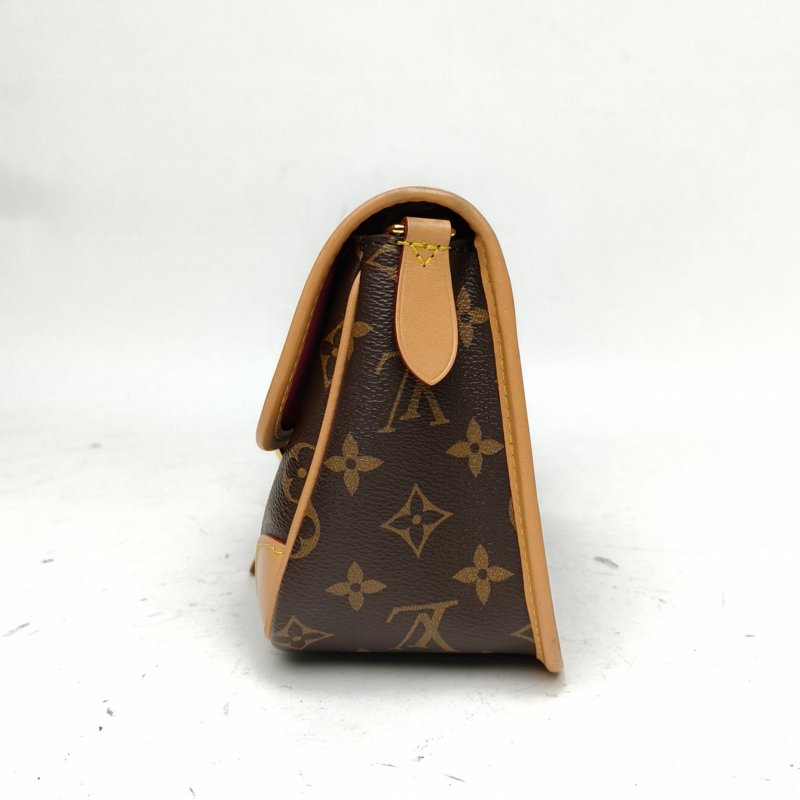 LOUIS VUITTON Diane法棍包24可拆卸黃紫寬肩帶老花PVC晶片肩背包-1