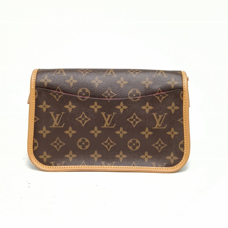 LOUIS VUITTON Diane法棍包24可拆卸黃紫寬肩帶老花PVC晶片肩背包-2