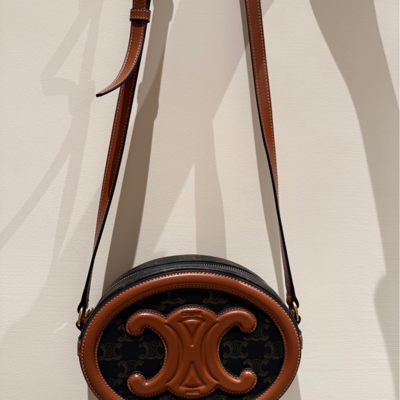 💖Celine 老花款 月餅包💖 近新 美包 極少用-9