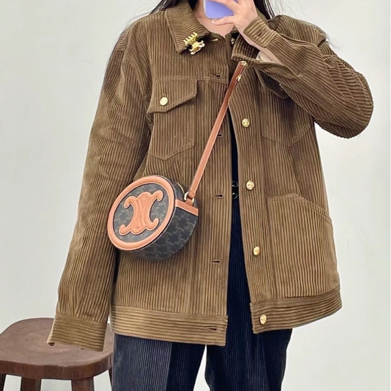 💖Celine 老花款 月餅包💖 近新 美包 極少用-12