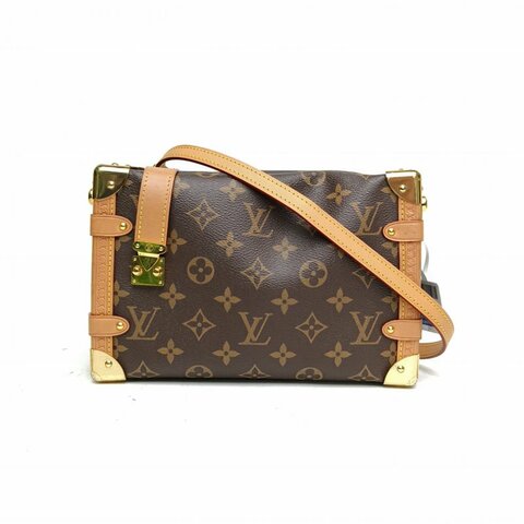LOUIS VUITTON SideTrunk軟盒子包大號24老花PVC晶片肩背包