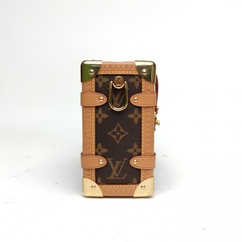 LOUIS VUITTON SideTrunk軟盒子包大號24老花PVC晶片肩背包-3