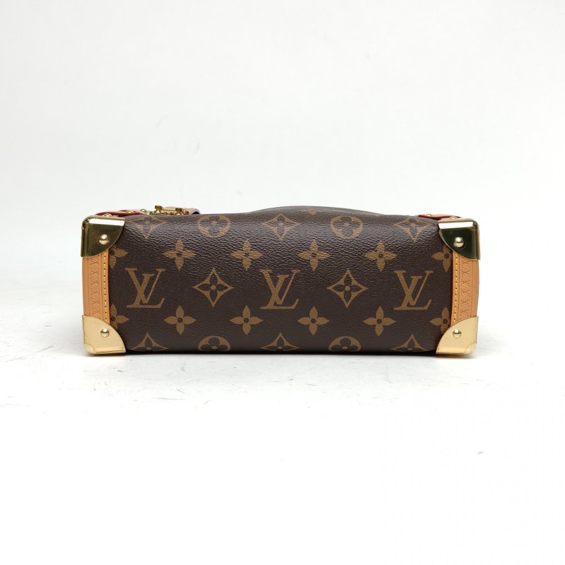 LOUIS VUITTON SideTrunk軟盒子包大號24老花PVC晶片肩背包-4