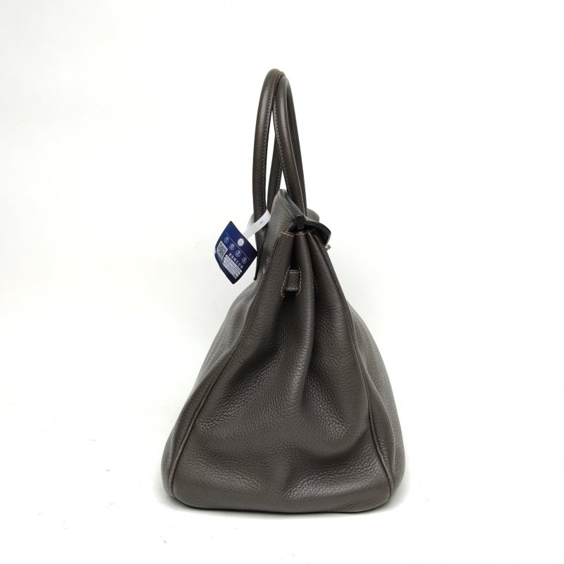 HERMES Birkin35石墨灰Togo皮框N銀扣肩背包-3