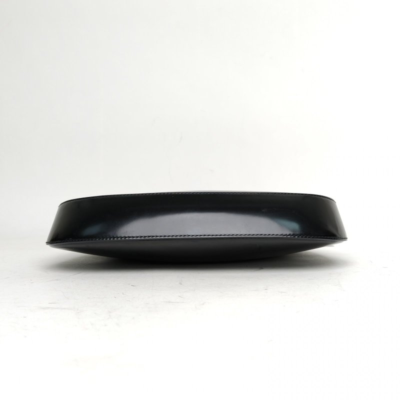 PRADA Cleo單肩包亮面皮革黑色牛皮銀扣肩背包-4