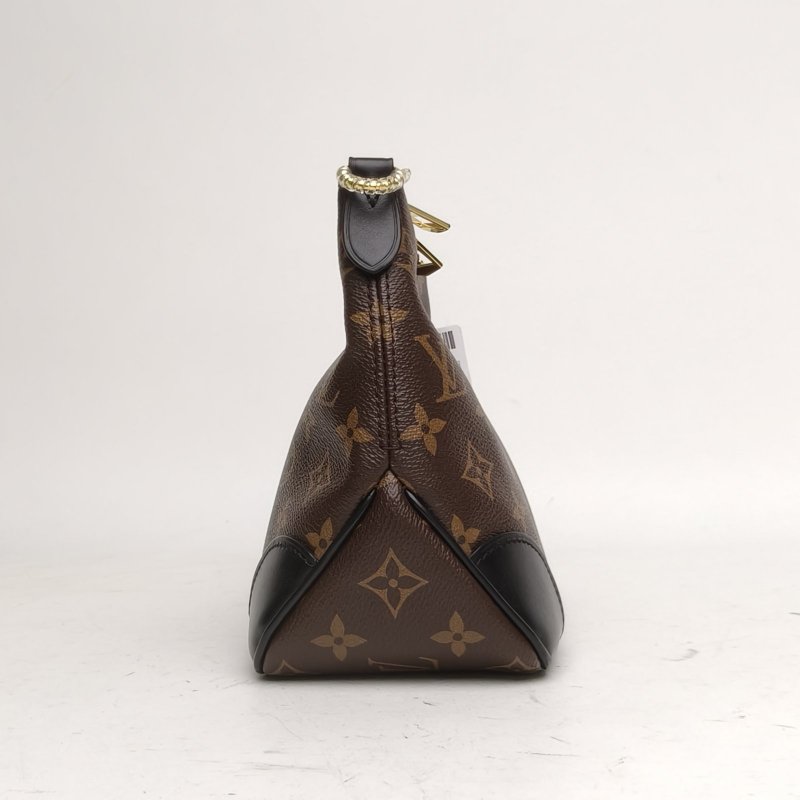 LOUIS VUITTON BOULOGNE牛角包可拆卸肩帶黑色PVC晶片老花肩背包-1