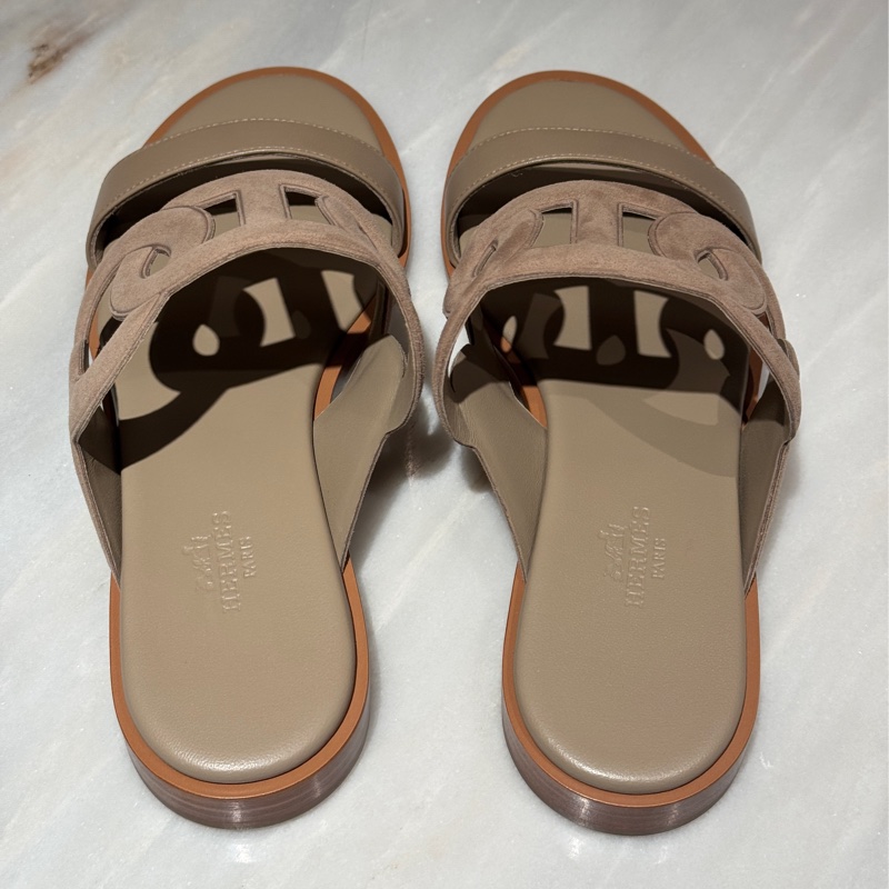 【全網最低價✨適合夏天👍🏻】愛馬仕Hermes 沙色Lagune平底涼鞋 37碼-4