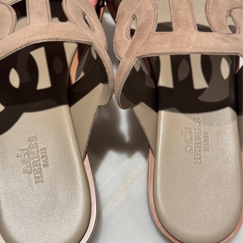 【全網最低價✨適合夏天👍🏻】愛馬仕Hermes 沙色Lagune平底涼鞋 37碼-5