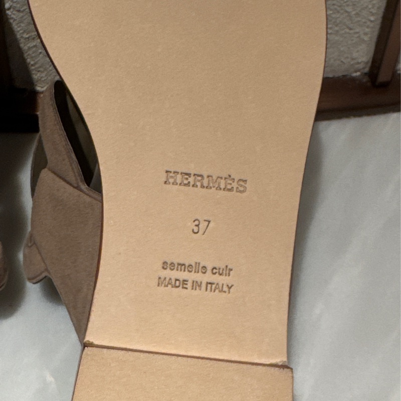 【全網最低價✨適合夏天👍🏻】愛馬仕Hermes 沙色Lagune平底涼鞋 37碼-9