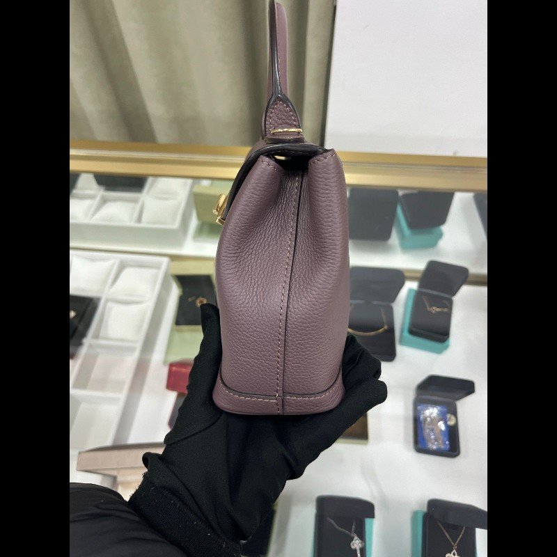 Moynat Gaby 
莫奈  煙灰紫金扣手提包-4