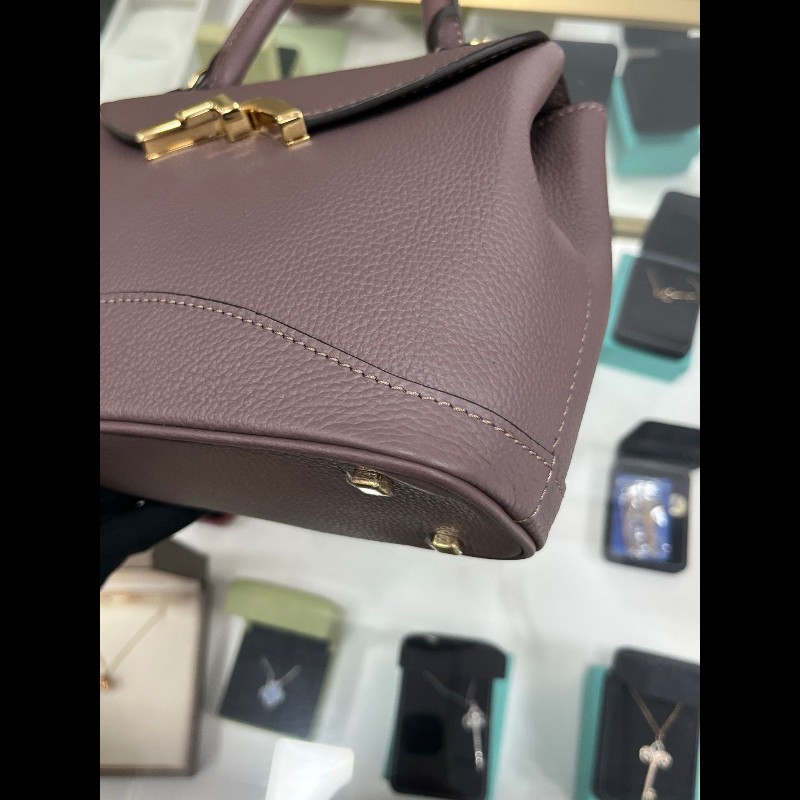 Moynat Gaby 
莫奈  煙灰紫金扣手提包-7