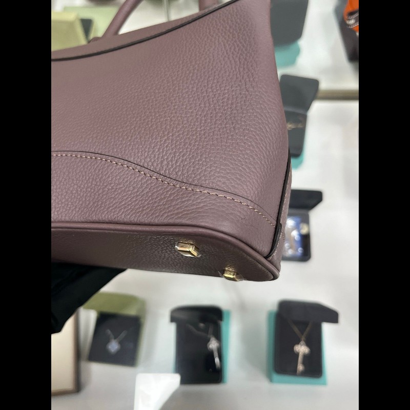 Moynat Gaby 
莫奈  煙灰紫金扣手提包-9