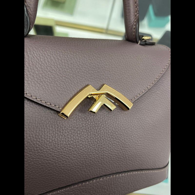 Moynat Gaby 
莫奈  煙灰紫金扣手提包-12