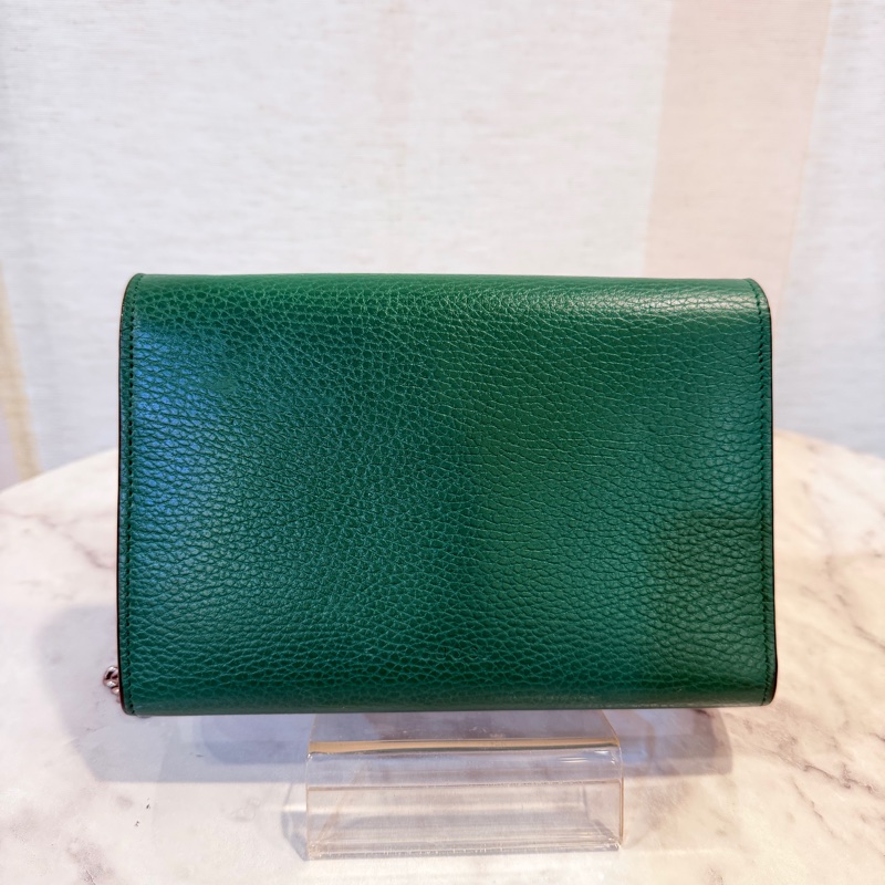 Gucci酒神WOC翡翠綠 綠水晶鏈條可拆-2