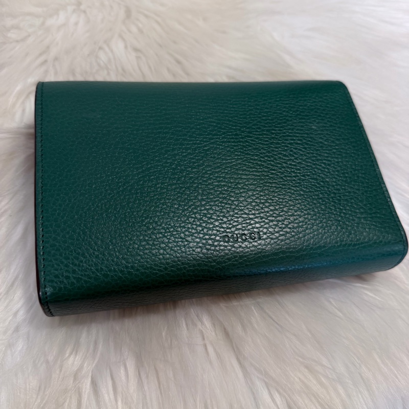 Gucci酒神WOC翡翠綠 綠水晶鏈條可拆-6