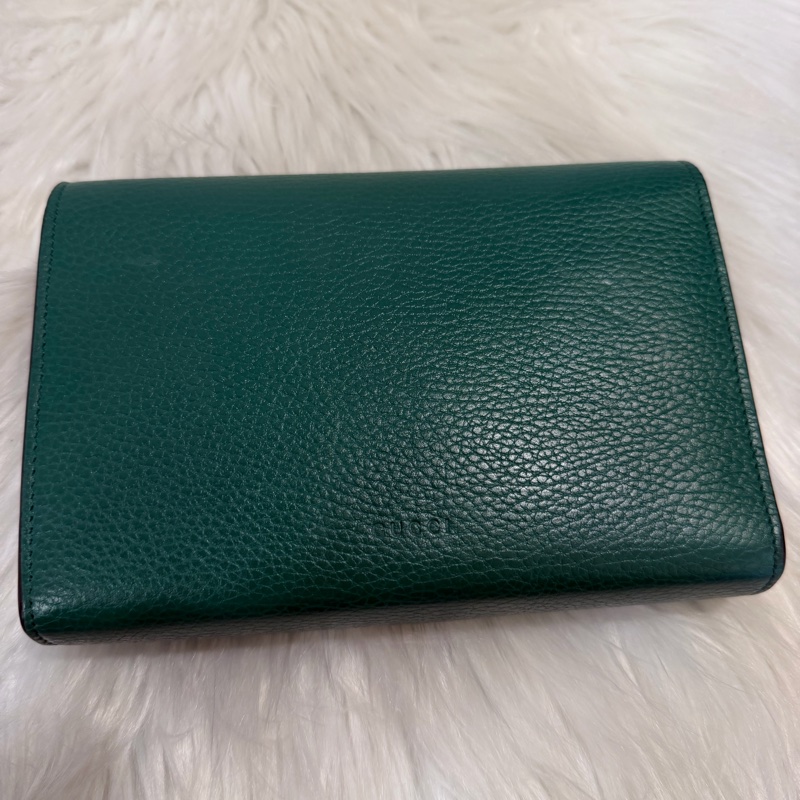 Gucci酒神WOC翡翠綠 綠水晶鏈條可拆-7