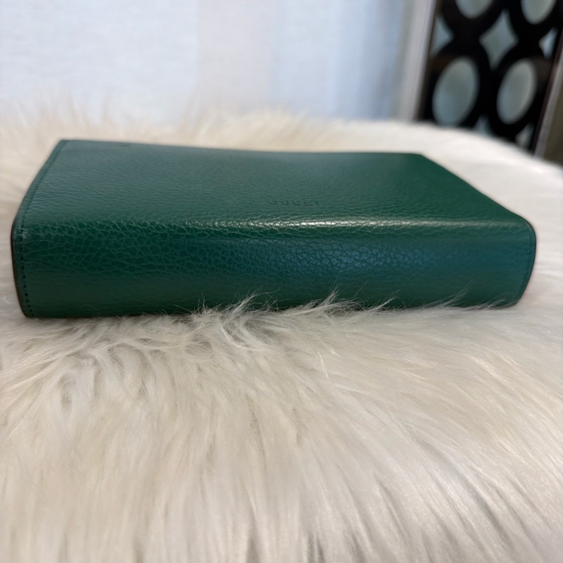 Gucci酒神WOC翡翠綠 綠水晶鏈條可拆-10