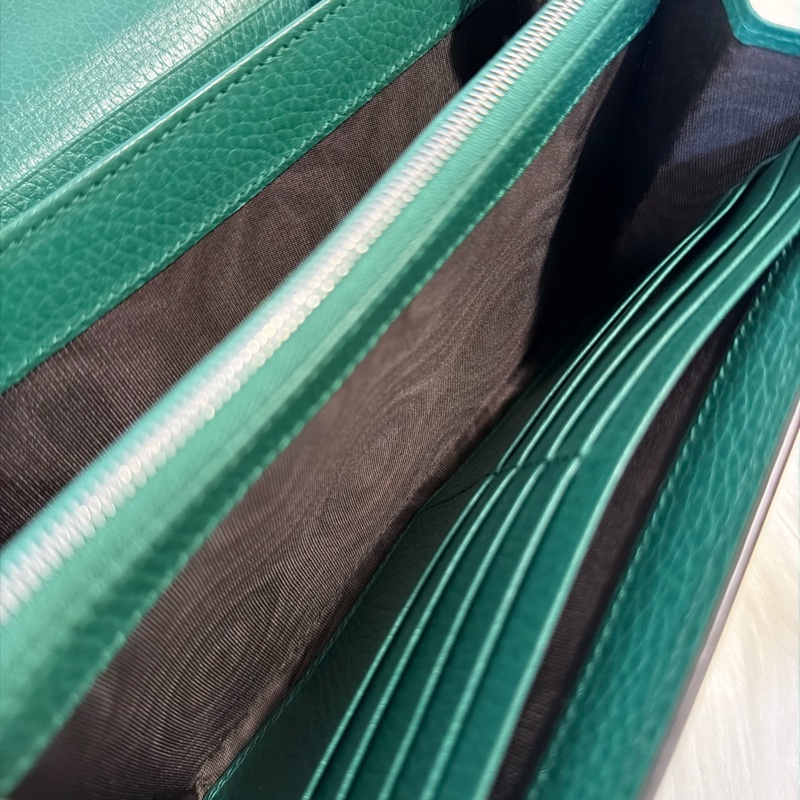 Gucci酒神WOC翡翠綠 綠水晶鏈條可拆-14