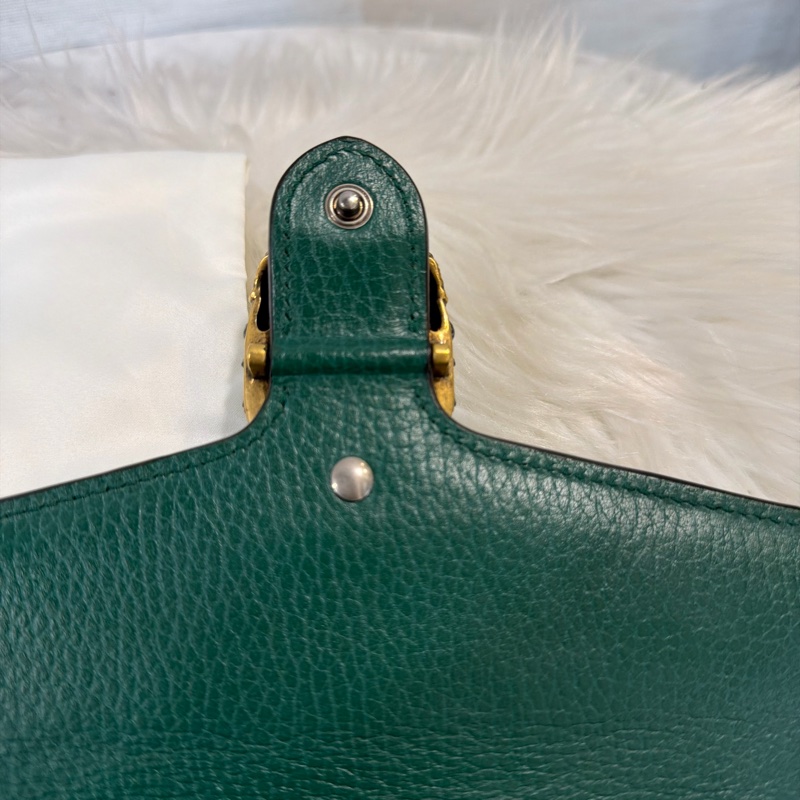 Gucci酒神WOC翡翠綠 綠水晶鏈條可拆-18