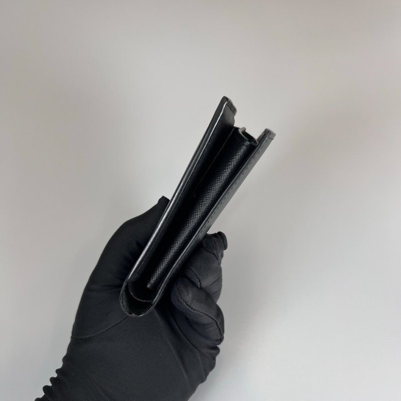 LV M62289/晶片款 黑水波紋零錢袋短夾-3