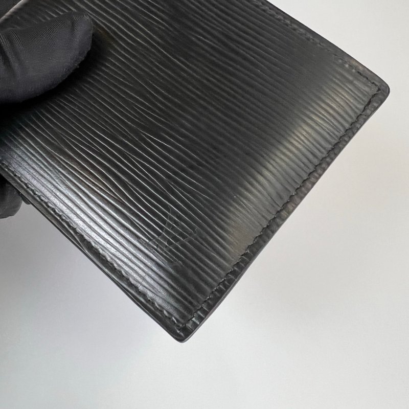 LV M62289/晶片款 黑水波紋零錢袋短夾-8