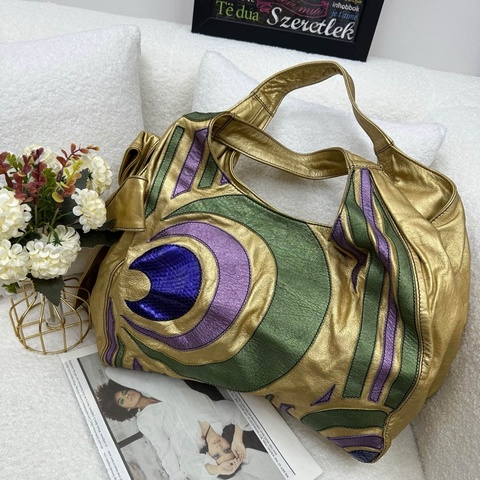 【赫蒂國際精品】Valentino 范倫鐵諾Nuage Bow 系列金色皮革超大肩背包 vintage